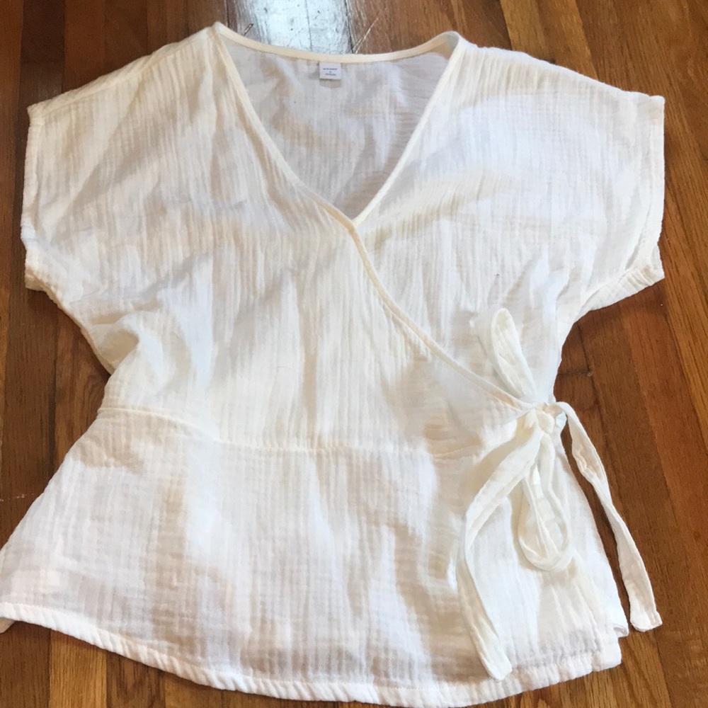 White wrap top
